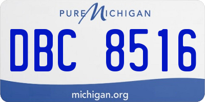 MI license plate DBC8516