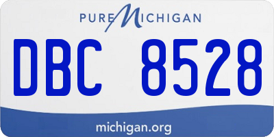 MI license plate DBC8528