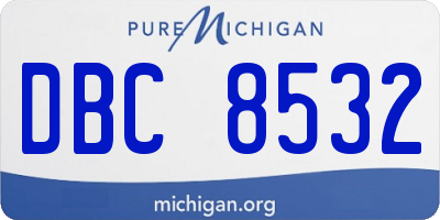 MI license plate DBC8532