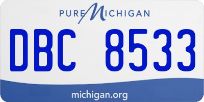 MI license plate DBC8533