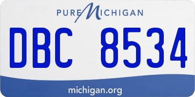 MI license plate DBC8534