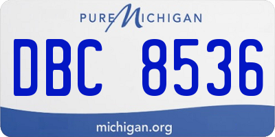 MI license plate DBC8536