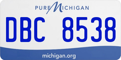 MI license plate DBC8538
