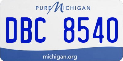 MI license plate DBC8540