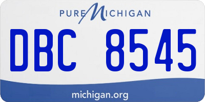 MI license plate DBC8545