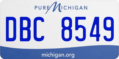 MI license plate DBC8549