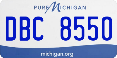 MI license plate DBC8550