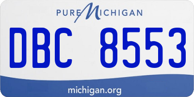 MI license plate DBC8553
