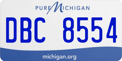 MI license plate DBC8554