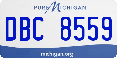 MI license plate DBC8559