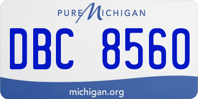 MI license plate DBC8560