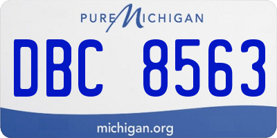 MI license plate DBC8563