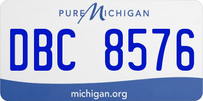 MI license plate DBC8576