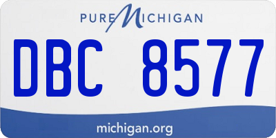 MI license plate DBC8577