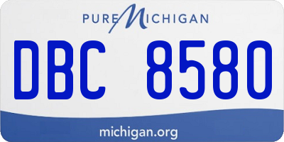 MI license plate DBC8580