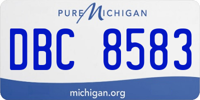 MI license plate DBC8583