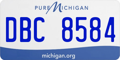 MI license plate DBC8584