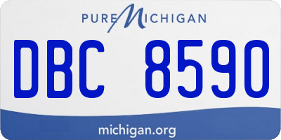 MI license plate DBC8590