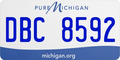 MI license plate DBC8592