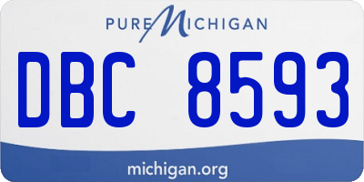 MI license plate DBC8593