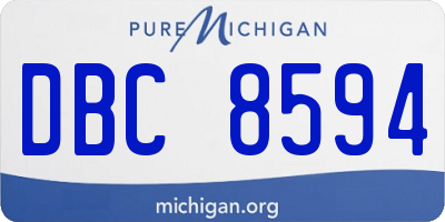MI license plate DBC8594
