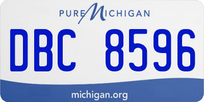 MI license plate DBC8596