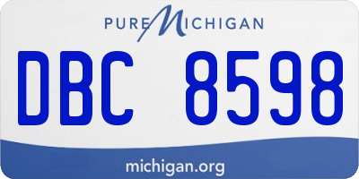 MI license plate DBC8598