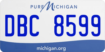 MI license plate DBC8599