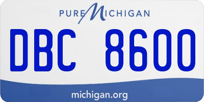 MI license plate DBC8600