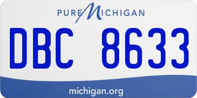 MI license plate DBC8633