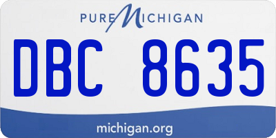 MI license plate DBC8635