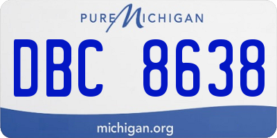 MI license plate DBC8638