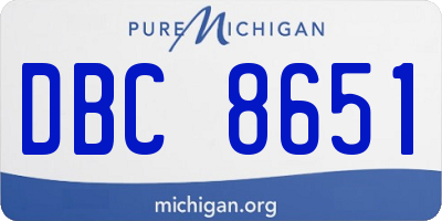 MI license plate DBC8651