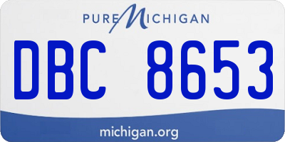 MI license plate DBC8653