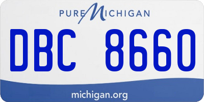 MI license plate DBC8660