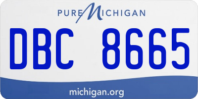 MI license plate DBC8665