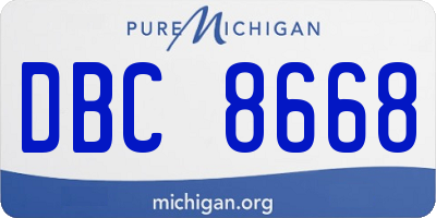 MI license plate DBC8668