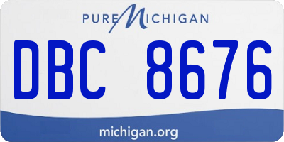 MI license plate DBC8676