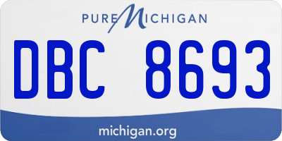 MI license plate DBC8693