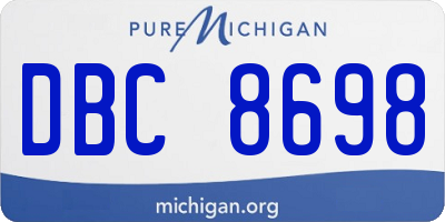 MI license plate DBC8698