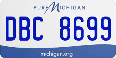 MI license plate DBC8699