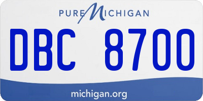 MI license plate DBC8700