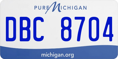 MI license plate DBC8704