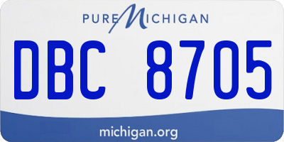 MI license plate DBC8705