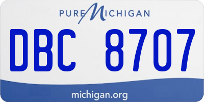 MI license plate DBC8707