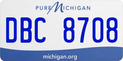 MI license plate DBC8708