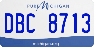 MI license plate DBC8713