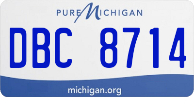 MI license plate DBC8714