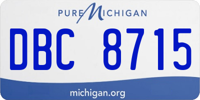 MI license plate DBC8715