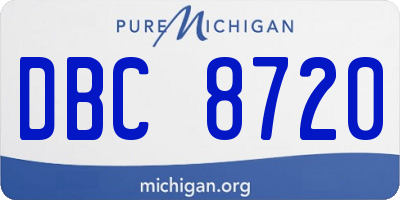 MI license plate DBC8720